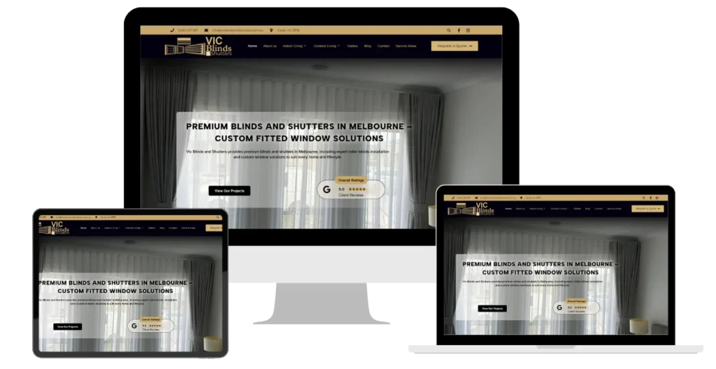 Vic Blinds & Shutters — Construction project by Website Designs Agency
