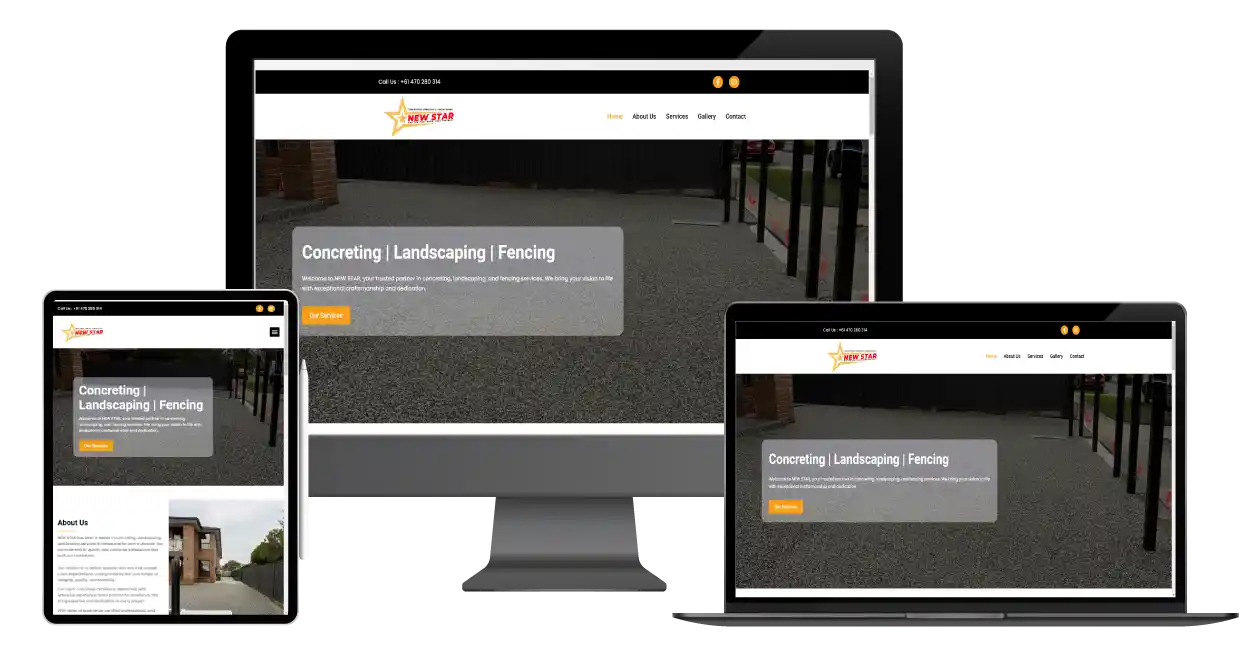 New Star Concreting — Construction project by Website Designs Agency