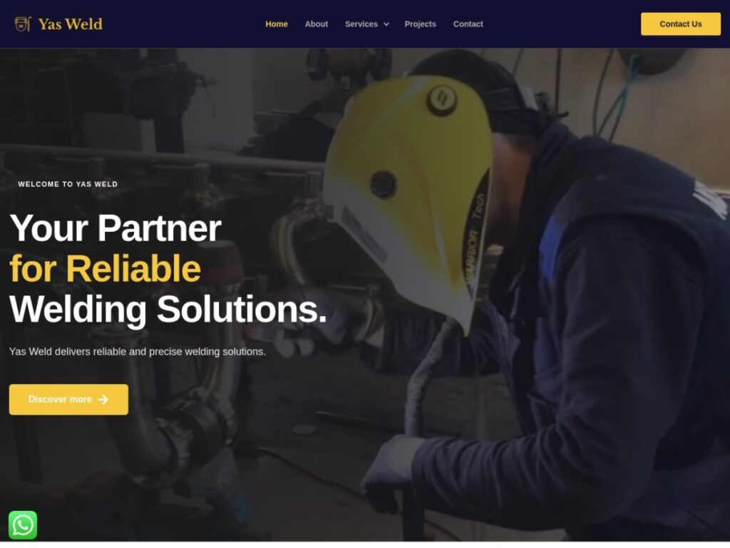 YasWeld WordPress website design for Industrial & Manufacturing