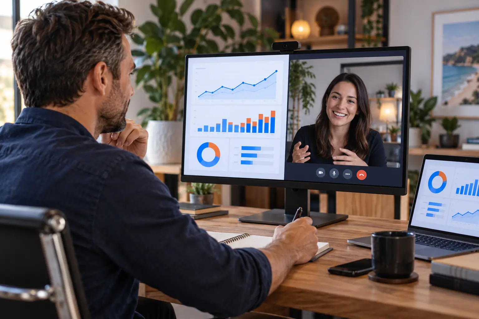 Sydney business reviewing SEO performance with a remote consultant