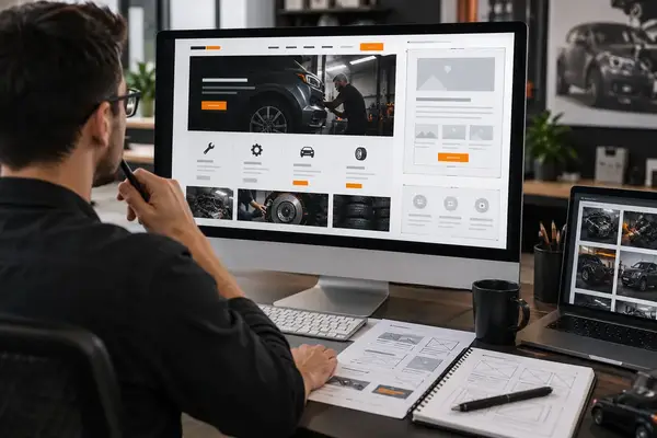 Auto repair website design and development planning process