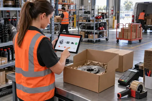 Automotive parts eCommerce checkout and fulfilment workflow