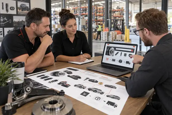 Automotive parts retailer discussing an eCommerce website project