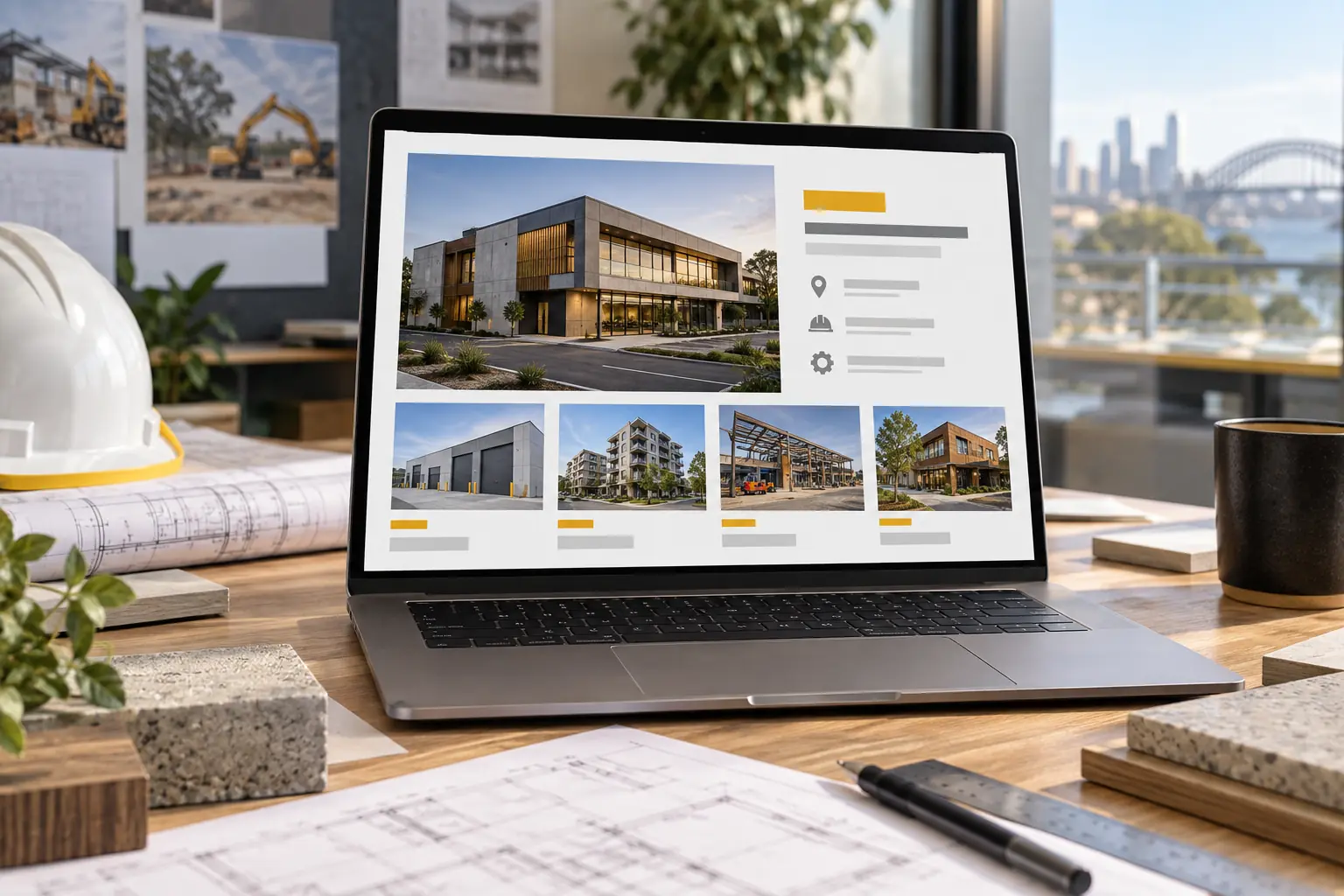 Completed construction project gallery displayed on a company website