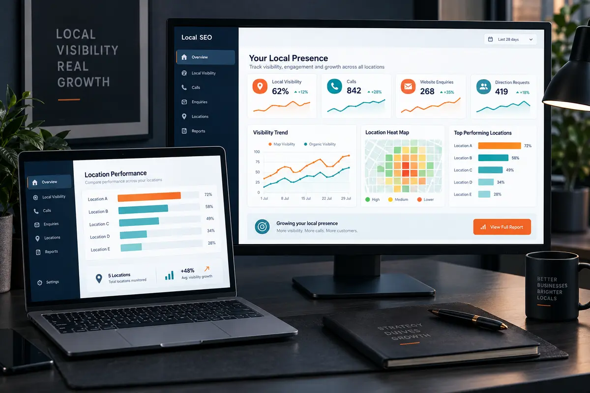 Local SEO reporting for rankings calls and enquiries