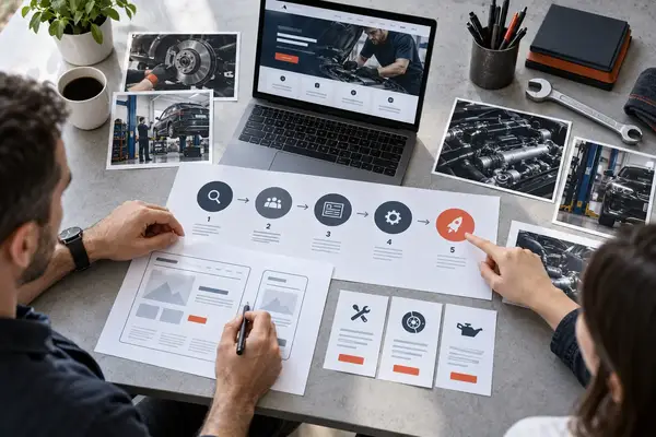 Mechanic website design process from planning to launch