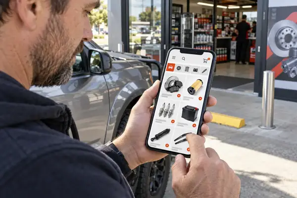 Mobile automotive parts eCommerce website and product search