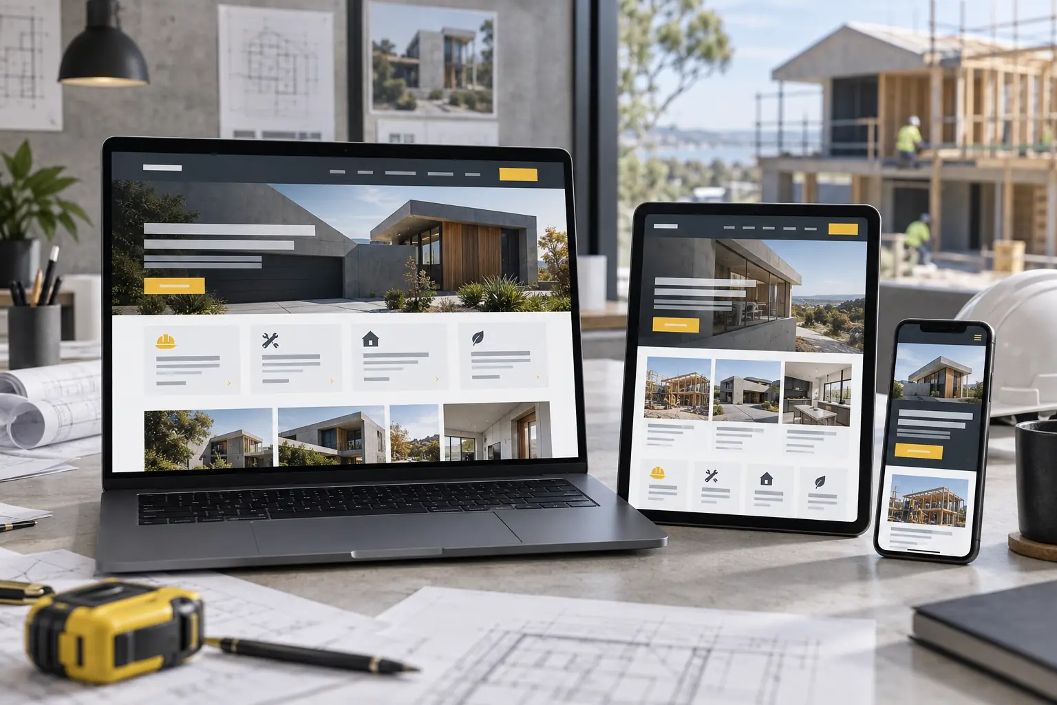 Mobile-friendly construction website design for an Australian contractor