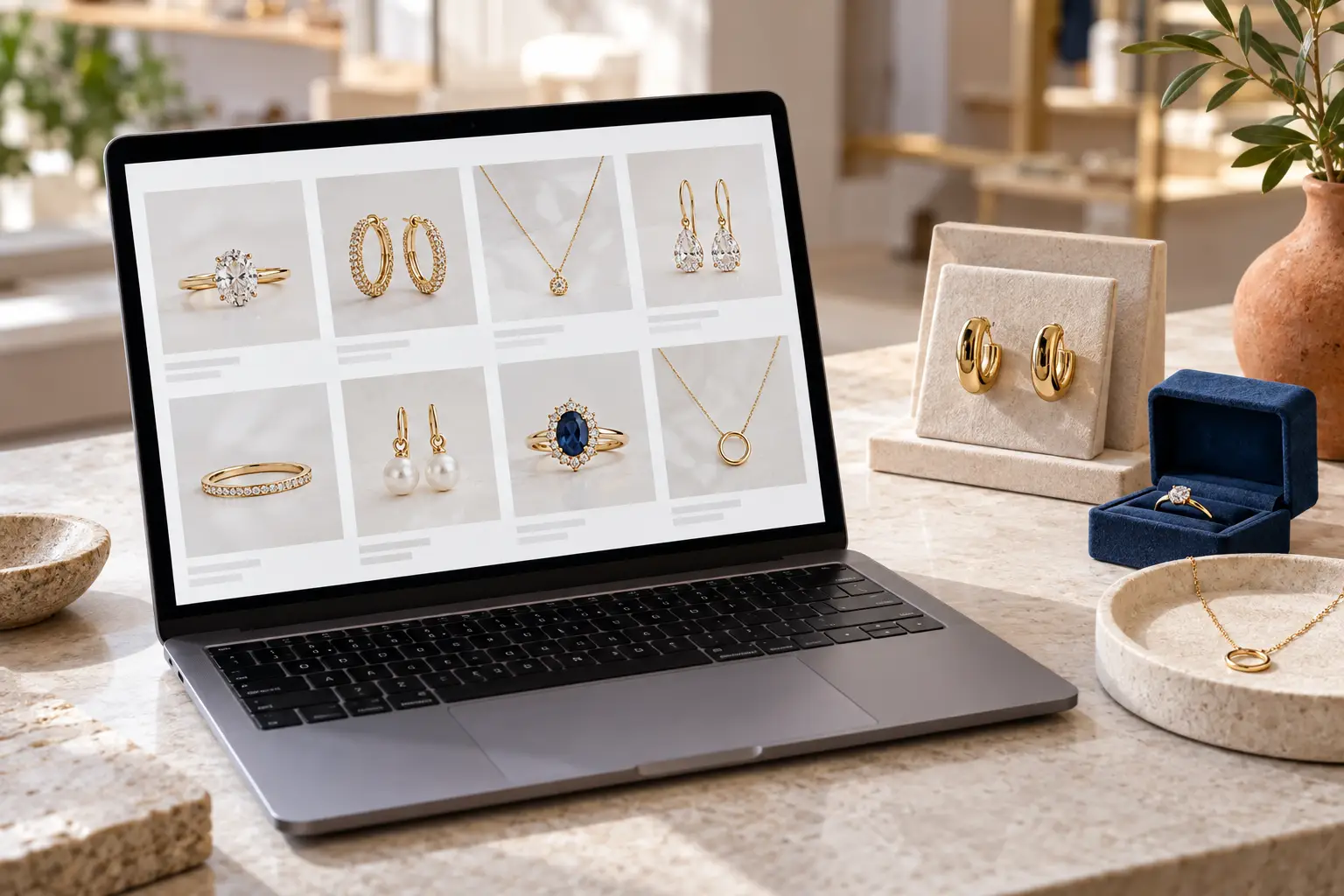 Jewellery product catalogue illustrating product page optimisation for eCommerce SEO Sydney